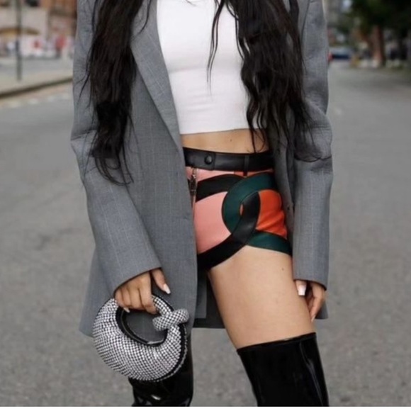 JW PEI Abacus Artificial Crystal Mini Top Handle Bag - Black/Silver - Picture 7 of 9